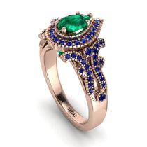 Milgrain Pear Cut Emerald Ring - Lisa No. 65 image 1