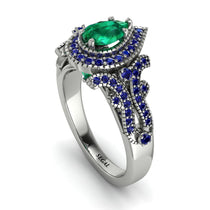 Milgrain Pear Cut Emerald Ring - Lisa No. 66 image 1