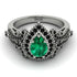 Milgrain Pear Cut Emerald Ring - Lisa No. 36 image 2