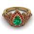 Milgrain Pear Cut Emerald Ring - Lisa No. 49