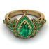 Milgrain Pear Cut Emerald Ring - Lisa No. 19 image 2