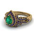 Milgrain Pear Cut Emerald Ring - Lisa No. 64