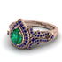 Milgrain Pear Cut Emerald Ring - Lisa No. 65