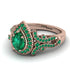 Milgrain Pear Cut Emerald Ring - Lisa No. 20