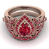 Milgrain Pear Cut Ruby Bridal Set - Lisa No. 56 image 2