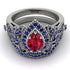 Milgrain Pear Cut Ruby Bridal Set - Lisa No. 72 image 2
