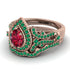 Milgrain Pear Cut Ruby Bridal Set - Lisa No. 26