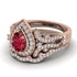 Milgrain Pear Cut Ruby Bridal Set - Lisa No. 11