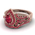 Milgrain Pear Cut Ruby Bridal Set - Lisa No. 56