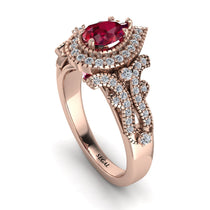 Milgrain Pear Cut Ruby Ring - Lisa No. 11 image 1