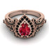 Milgrain Pear Cut Ruby Ring - Lisa No. 41 image 2