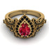 Milgrain Pear Cut Ruby Ring - Lisa No. 40