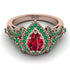 Milgrain Pear Cut Ruby Ring - Lisa No. 26