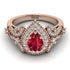 Milgrain Pear Cut Ruby Ring - Lisa No. 11