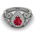 Milgrain Pear Cut Ruby Ring - Lisa No. 12