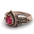 Milgrain Pear Cut Ruby Ring - Lisa No. 41