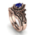 Milgrain Pear Cut Sapphire Bridal Set - Lisa No. 44