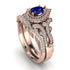 Milgrain Pear Cut Sapphire Bridal Set - Lisa No. 14 image 1