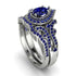 Milgrain Pear Cut Sapphire Bridal Set - Lisa No. 75 image 1