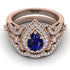Milgrain Pear Cut Sapphire Bridal Set - Lisa No. 14 image 2