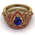 Milgrain Pear Cut Sapphire Bridal Set - Lisa No. 58 image 2
