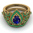 Milgrain Pear Cut Sapphire Bridal Set - Lisa No. 28