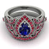 Milgrain Pear Cut Sapphire Bridal Set - Lisa No. 60
