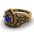 Milgrain Pear Cut Sapphire Bridal Set - Lisa No. 43 image 3