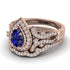 Milgrain Pear Cut Sapphire Bridal Set - Lisa No. 14