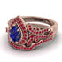 Milgrain Pear Cut Sapphire Bridal Set - Lisa No. 59
