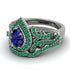 Milgrain Pear Cut Sapphire Bridal Set - Lisa No. 30