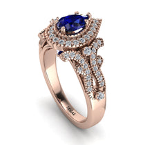 Milgrain Pear Cut Sapphire Ring - Lisa No. 14 image 1