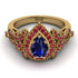 Milgrain Pear Cut Sapphire Ring - Lisa No. 58