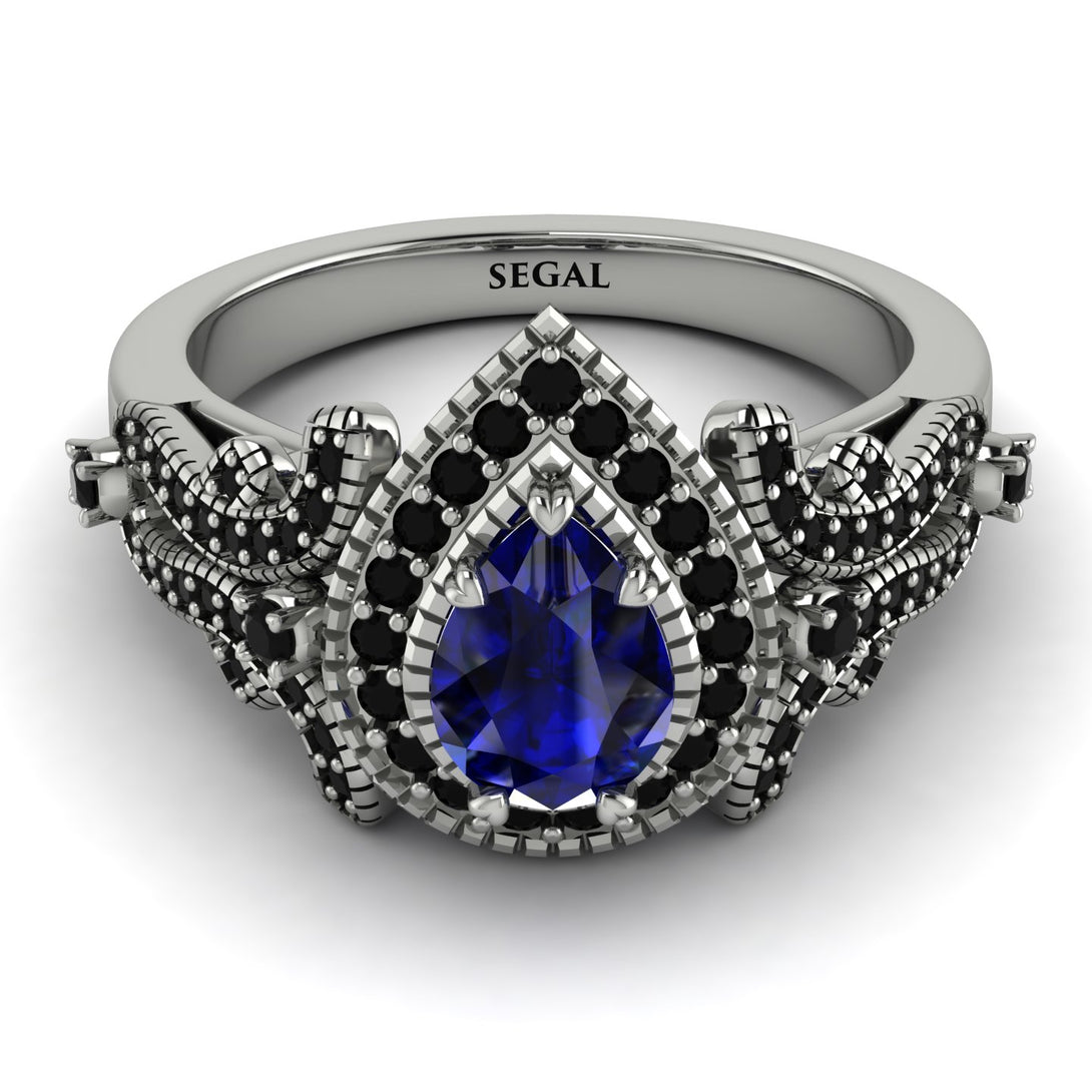 Milgrain Pear Cut Sapphire Ring - Lisa No. 45