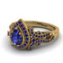 Milgrain Pear Cut Sapphire Ring - Lisa No. 73