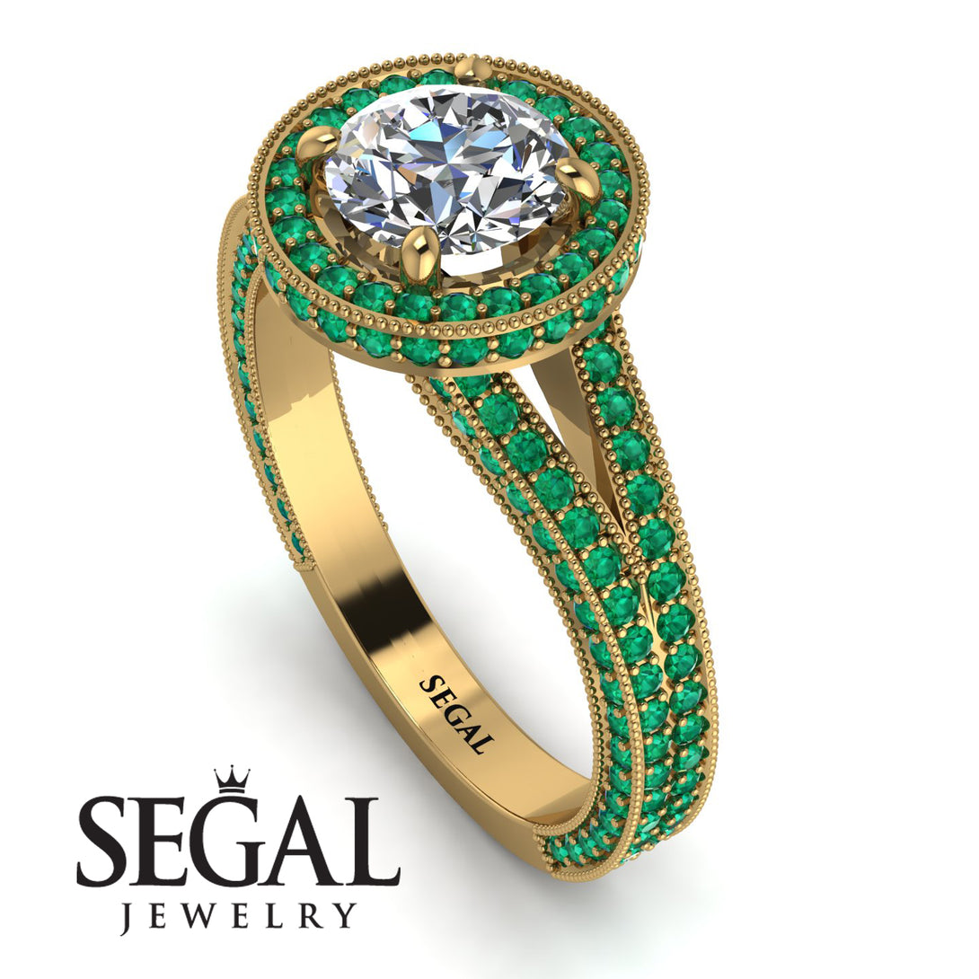 Milgrain Round Diamond Engagement Ring - Payton No. 16