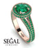 Milgrain Round Emerald Engagement Ring - Payton No. 20 image 2