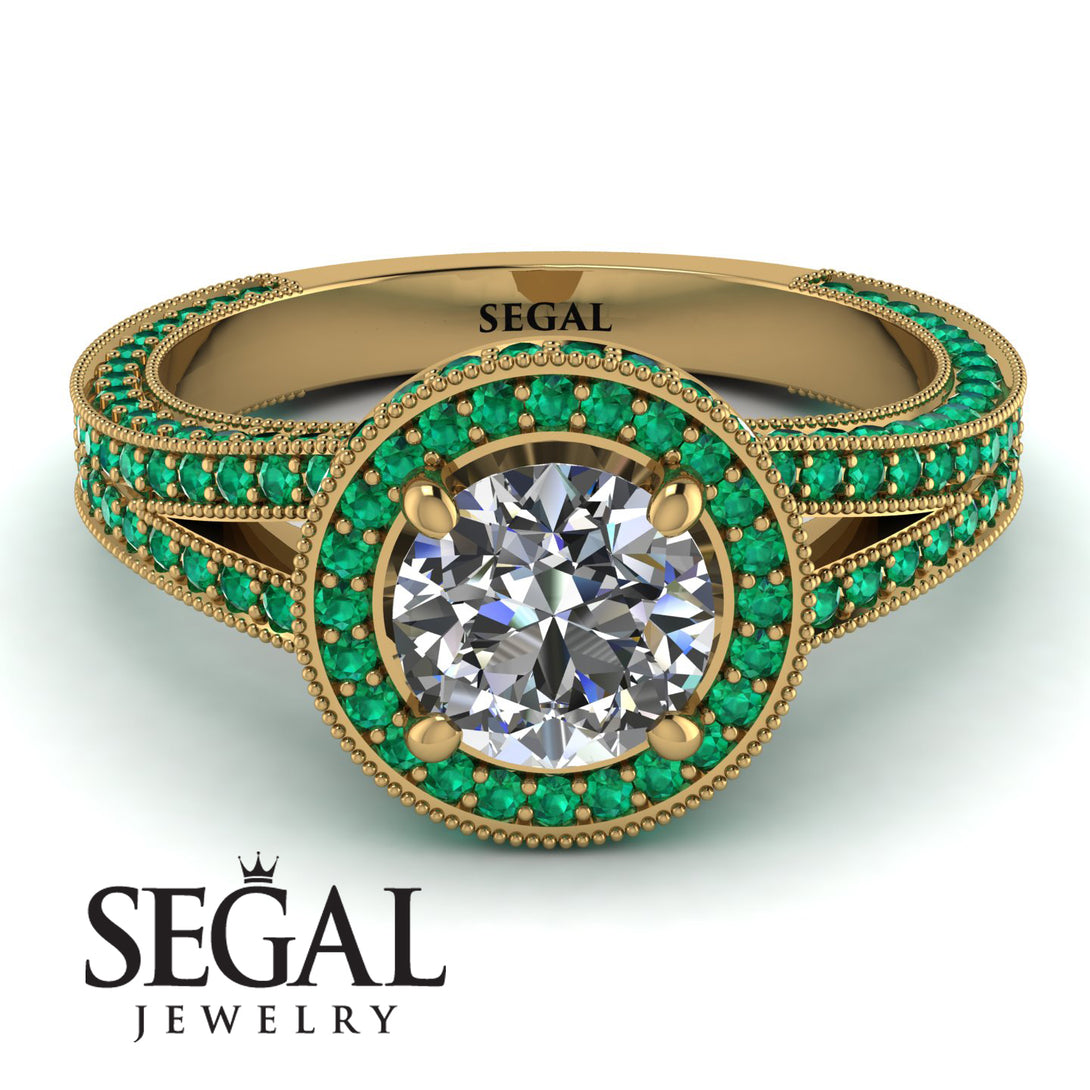 Milgrain Round Diamond Engagement Ring - Payton No. 16