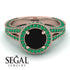 Milgrain Round Black Diamond Engagement Ring - Payton No. 23 image 3