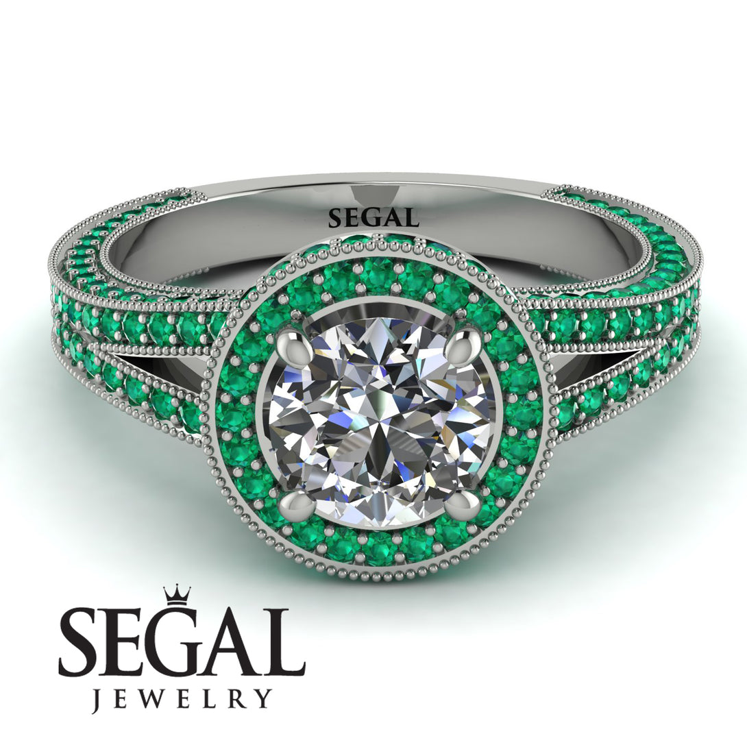 Milgrain Round Diamond Engagement Ring - Payton No. 18