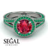 Milgrain Round Ruby Engagement Ring - Payton No. 27