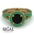 Milgrain Round Black Diamond Engagement Ring - Payton No. 22 image 3