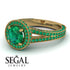 Milgrain Round Emerald Engagement Ring - Payton No. 19