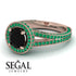 Milgrain Round Black Diamond Engagement Ring - Payton No. 23 image 10