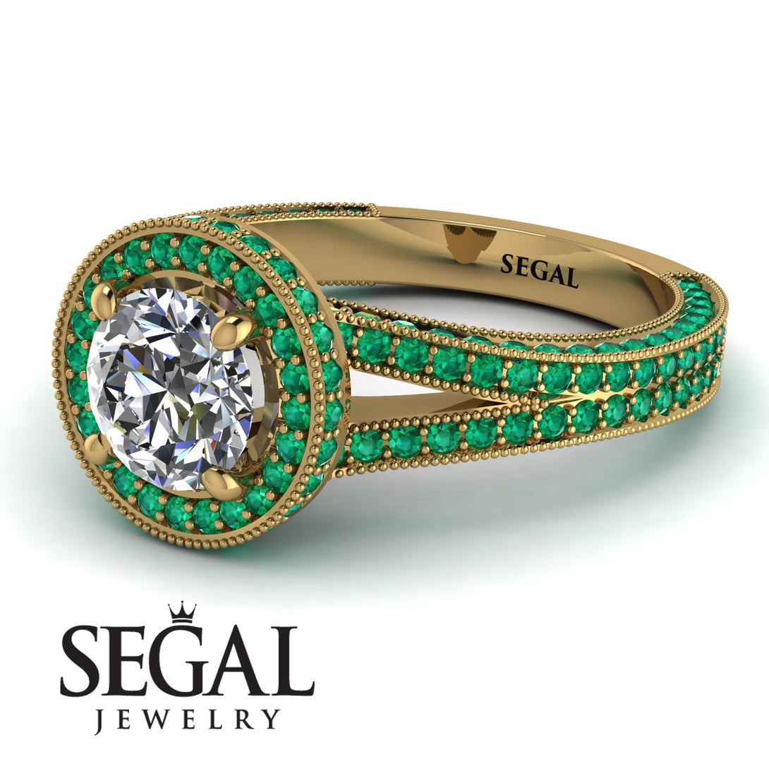 Milgrain Round Diamond Engagement Ring - Payton No. 16