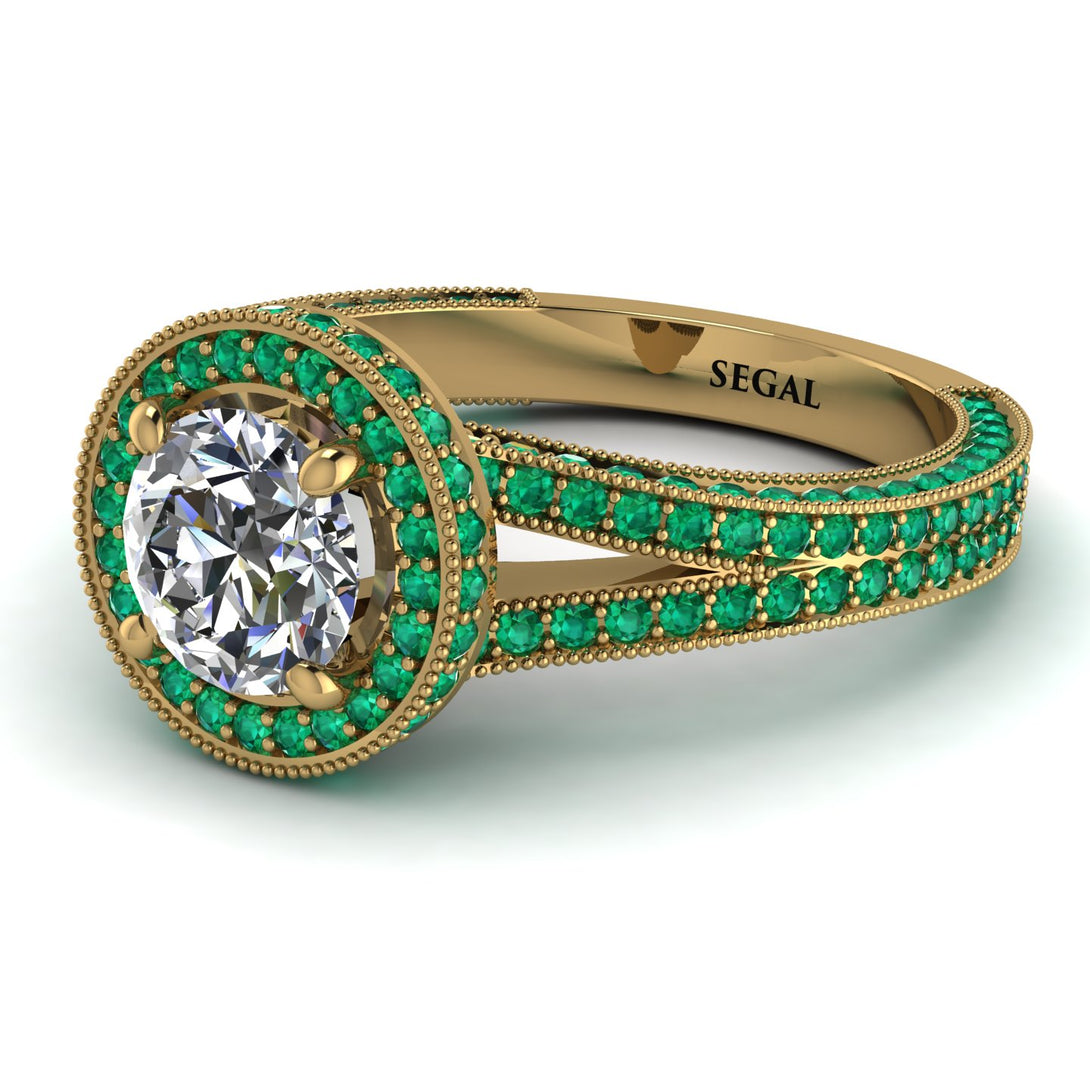 Milgrain Round Diamond Engagement Ring - Payton No. 16