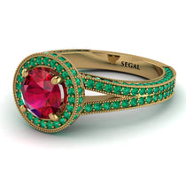 Milgrain Round Ruby Engagement Ring - Payton No. 25 image 1