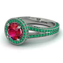 Milgrain Round Ruby Engagement Ring - Payton No. 27 image 1
