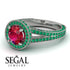 Milgrain Round Ruby Engagement Ring - Payton No. 27