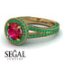 Milgrain Round Ruby Engagement Ring - Payton No. 25